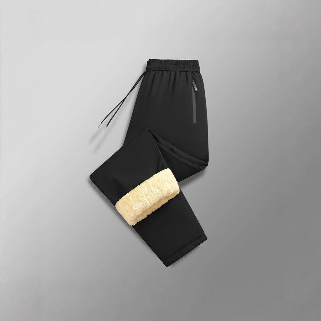 Pantalon d’hiver grande taille pour femme – Coupe droite, chaud, doublé polaire cachemire, épais et décontracté