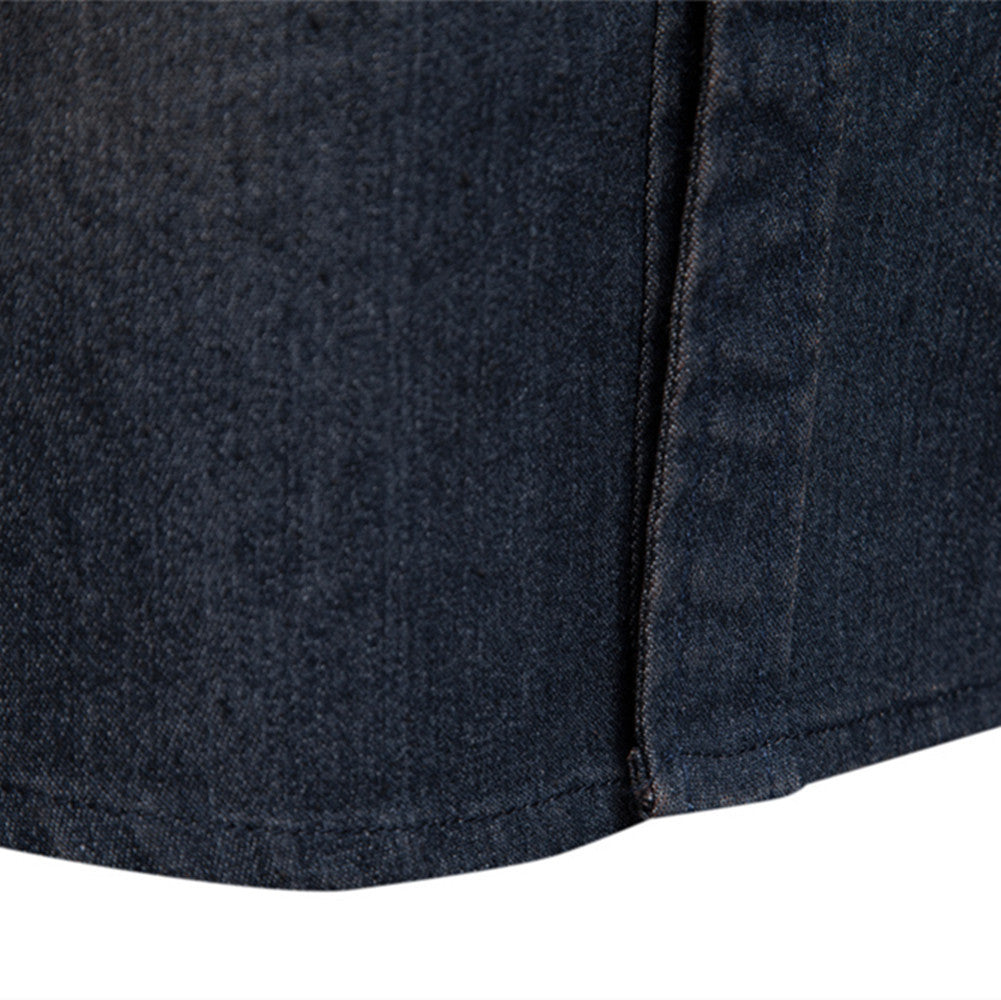 Chemise Homme en Jean – Manches Longues, Coupe Slim, Style Décontracté
