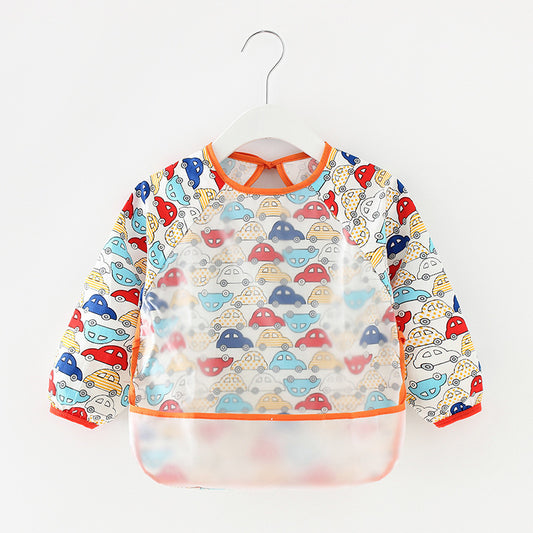 Bavoir tablier imperméable en coton pour bébé fille – Robe de repas mode