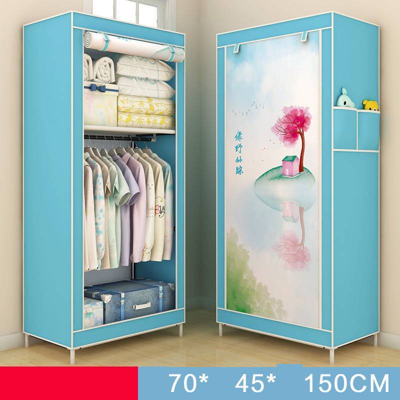Armoire simple fermée avec housse anti-poussière – spéciale dortoir / chambre