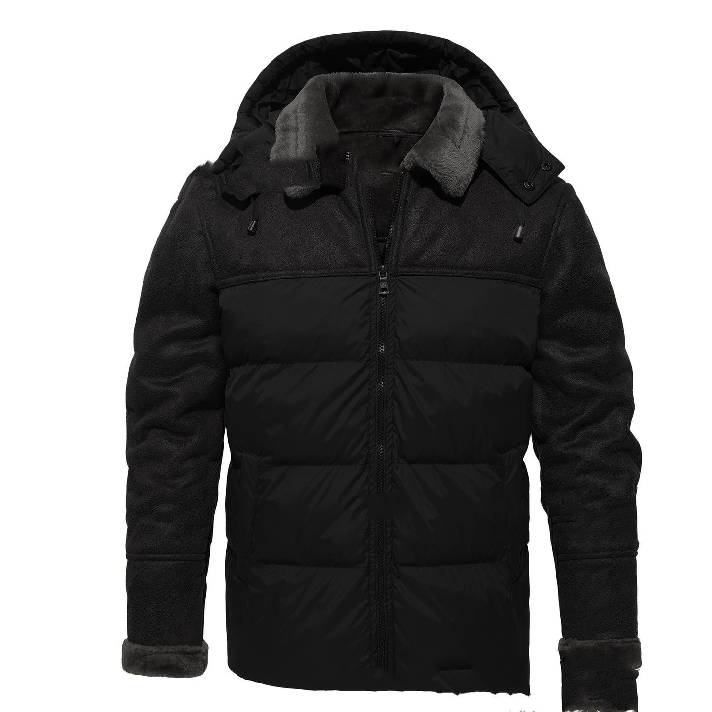 Manteau pour hommes automne et hiver manteau de vêtements d'hiver intégré en fourrure à capuche