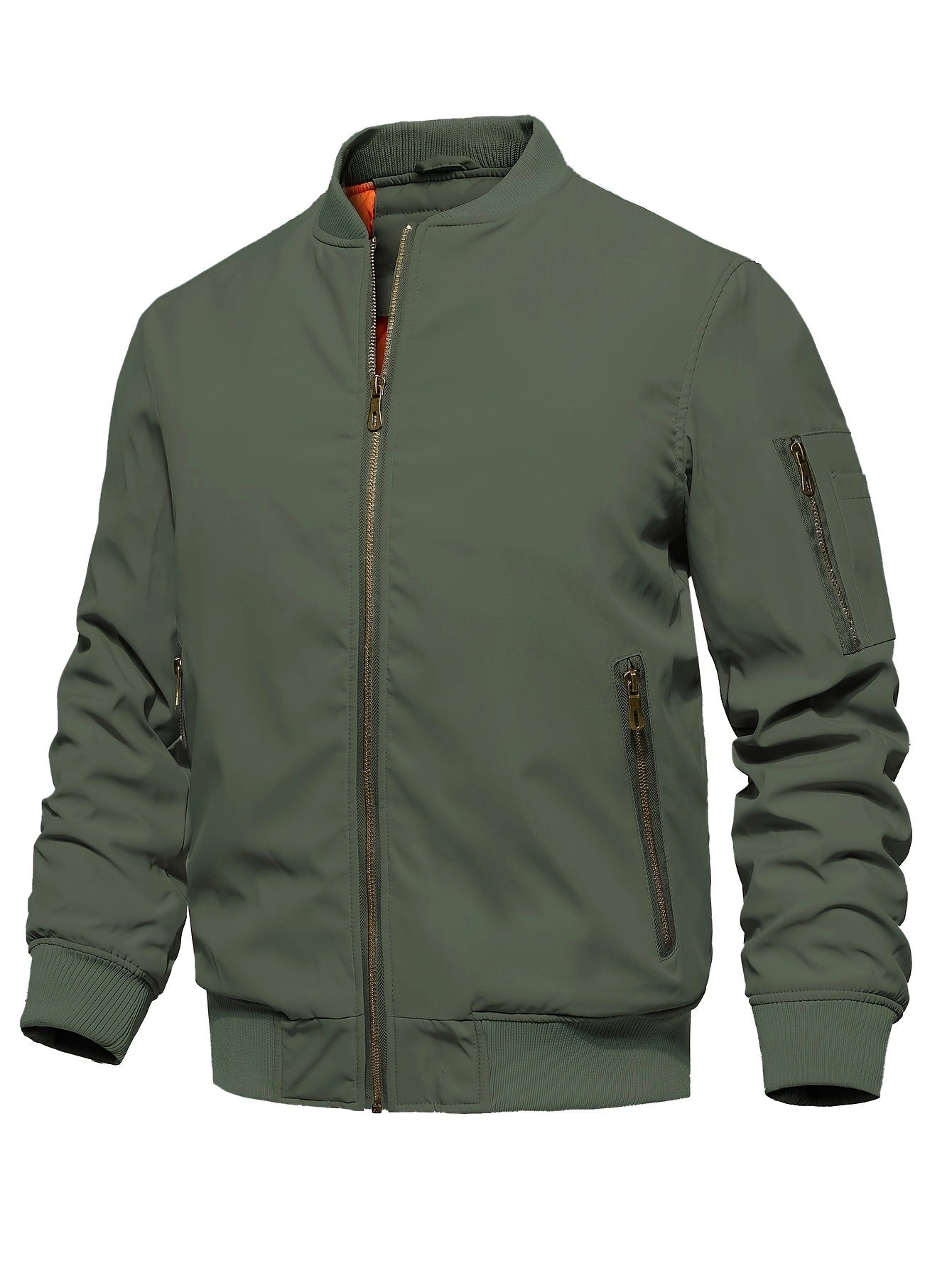 Blouson aviateur homme d’hiver – Veste style baseball, épaisse et chaude, coupe-vent avec poignets côtelés, manteau décontracté