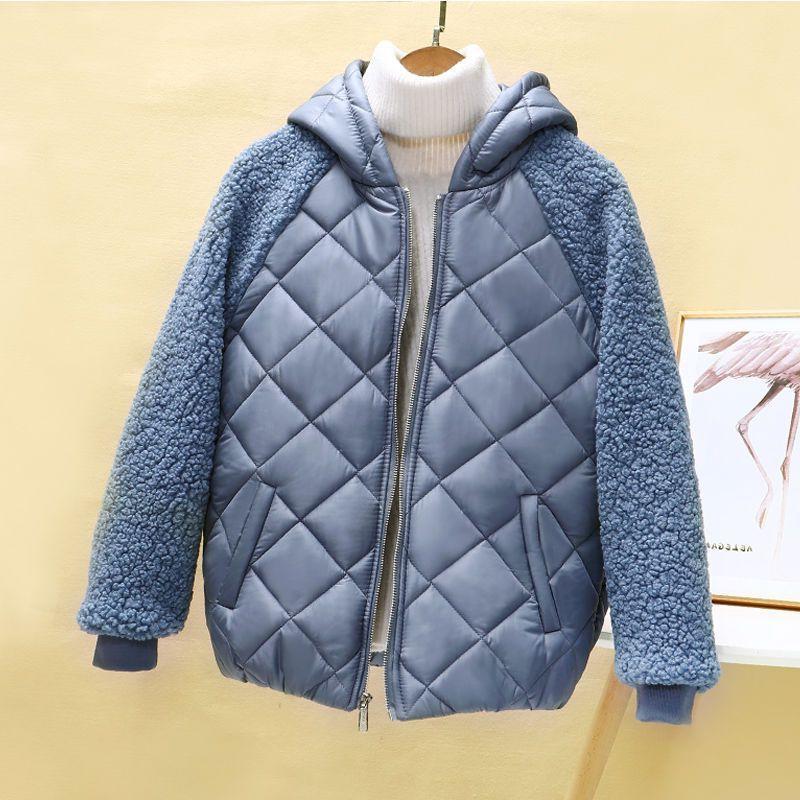 Manteau court en coton léger pour femme, manteau d'hiver