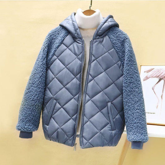 Manteau court en coton léger pour femme, manteau d'hiver