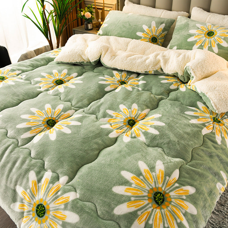 couverture double en flanelle/ Thick Lamb Fleece Winter Quilt Warm Flannel