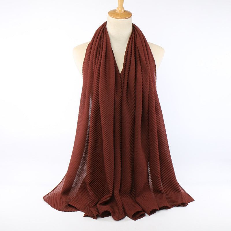 Écharpe plissée en coton pour femme