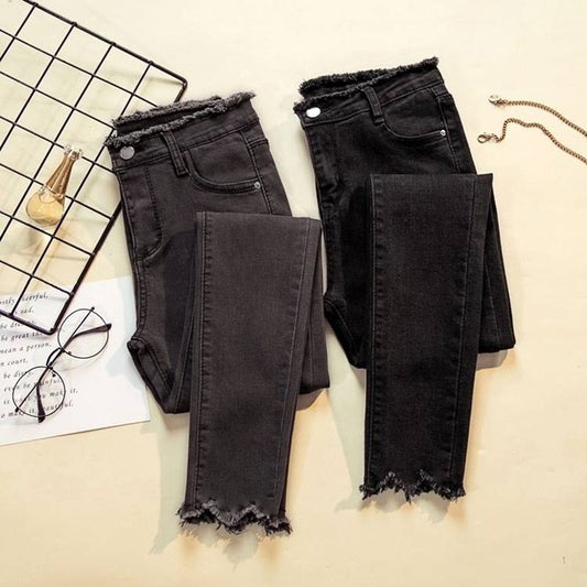 Jeans Femme Doublé Polaire – Coupe Ample Fuselée, Chaud & Confortable pour l’Hiver