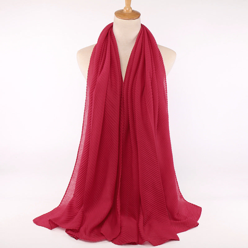 Écharpe plissée en coton pour femme