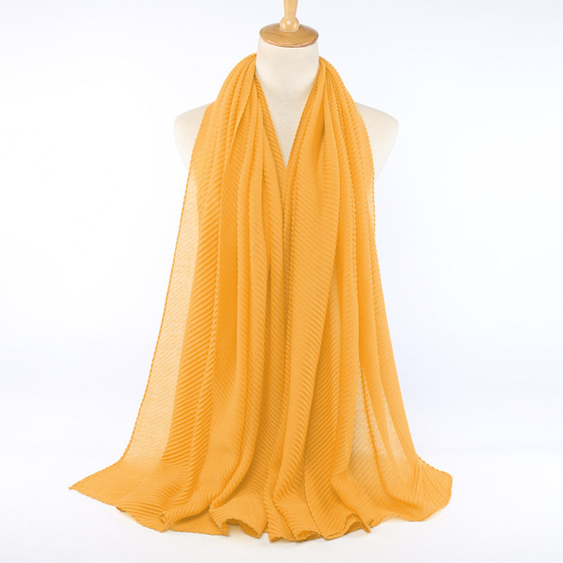 Écharpe plissée en coton pour femme