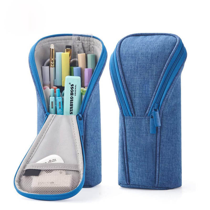 Trousse de rangement grande capacité en couleur bonbon – Support pour téléphone et papeterie