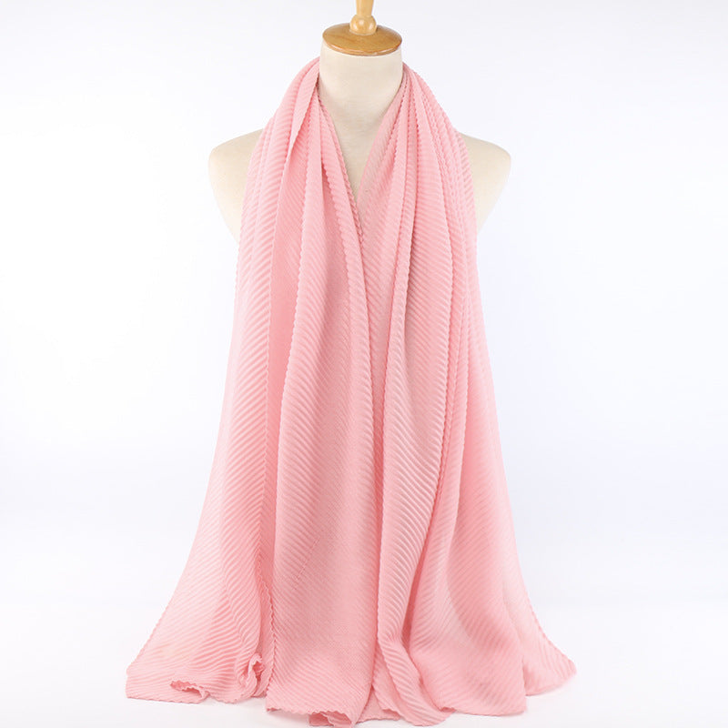 Écharpe plissée en coton pour femme