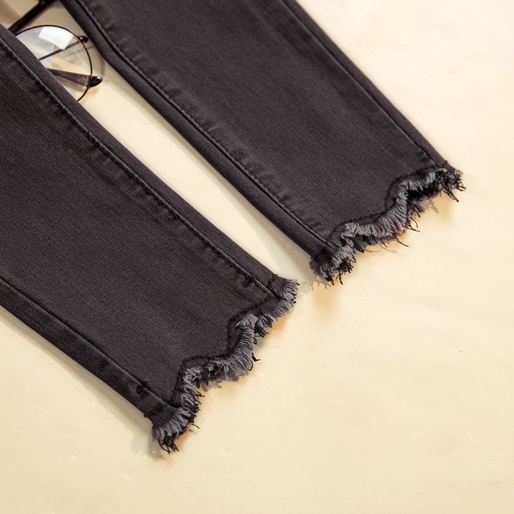 Jeans Femme Doublé Polaire – Coupe Ample Fuselée, Chaud & Confortable pour l’Hiver
