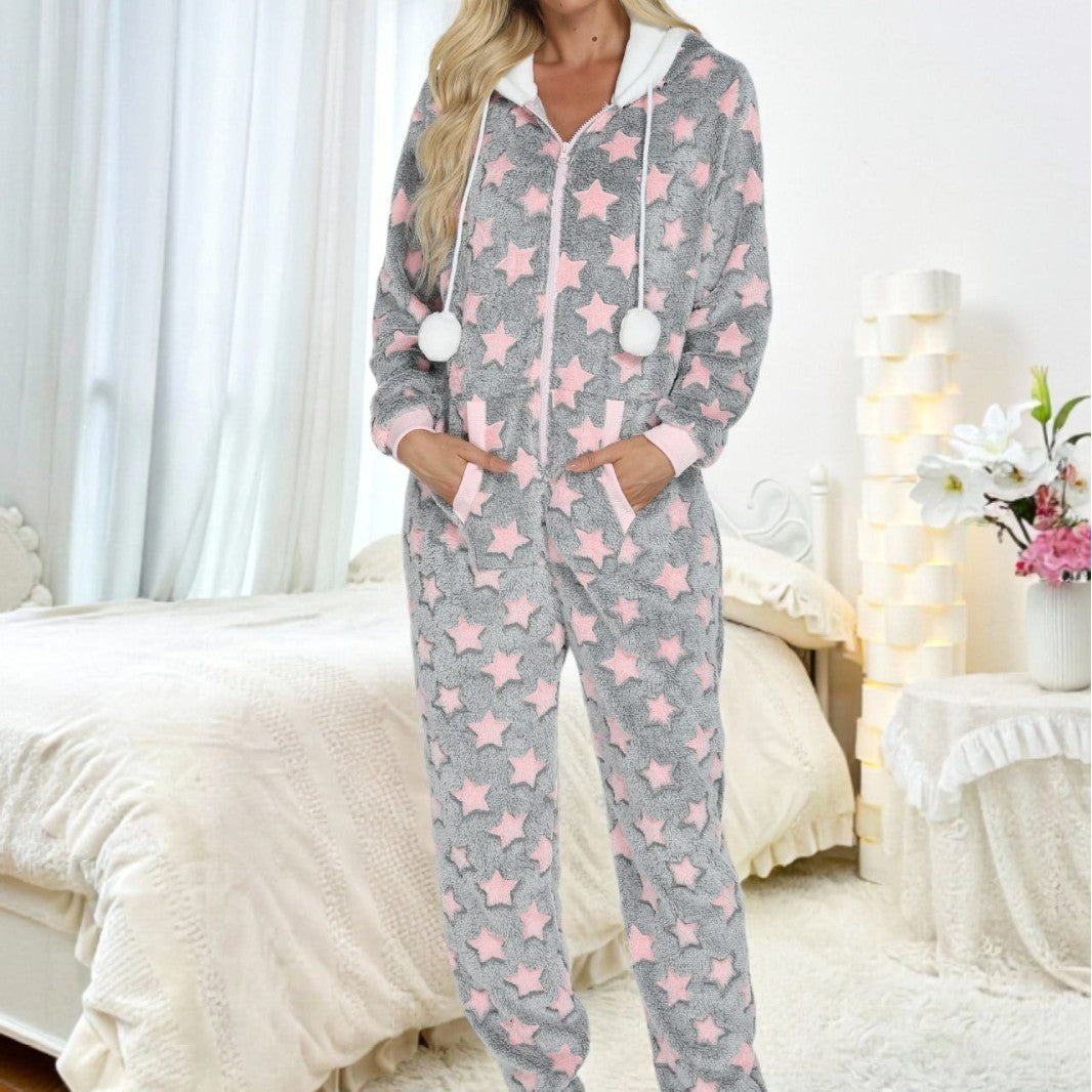 Pyjama une-pièce femme – Style européen & américain, automne & hiver