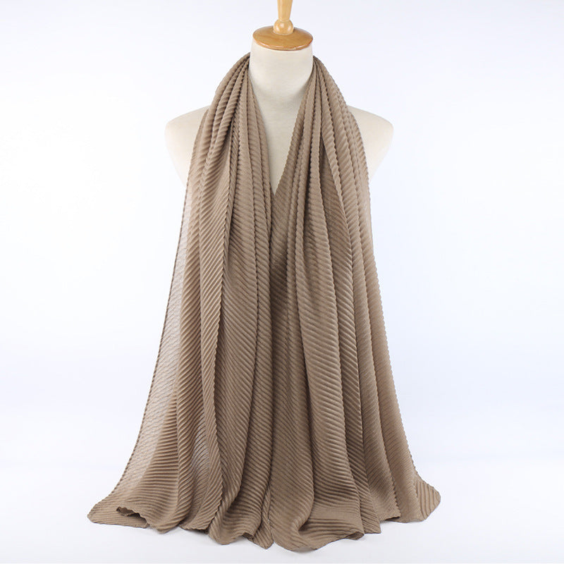 Écharpe plissée en coton pour femme