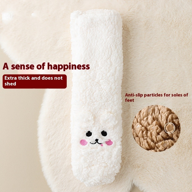 Chaussettes d’hiver épaisses en velours corail – Antidérapantes, style japonais