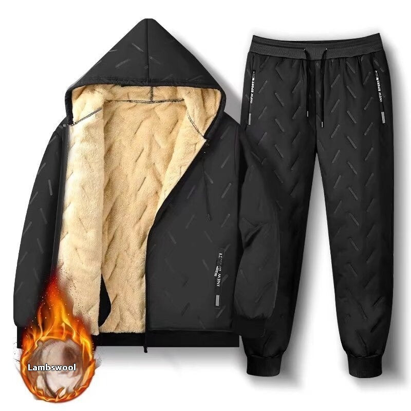Manteau d’hiver à capuche en peau de mouton synthétique – Rembourré coton, couleur unie