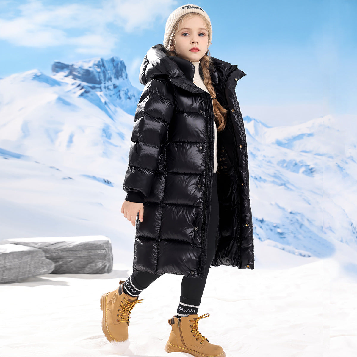 Manteau d’hiver épais en coton pour fille – Chaud, polyvalent et décontracté