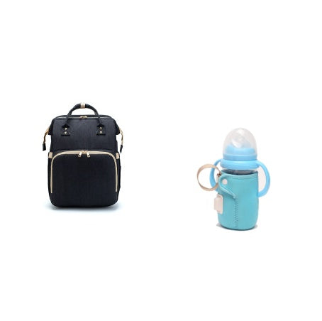 Sac à langer multifonction grande capacité – version USB rechargeable, pliable pour lit de bébé