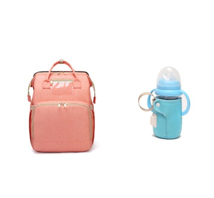 Sac à langer multifonction grande capacité – version USB rechargeable, pliable pour lit de bébé