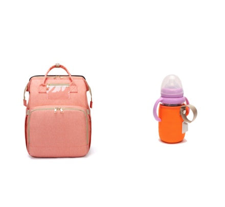 Sac à langer multifonction grande capacité – version USB rechargeable, pliable pour lit de bébé