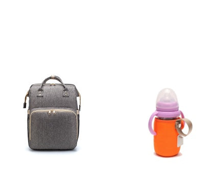 Sac à langer multifonction grande capacité – version USB rechargeable, pliable pour lit de bébé