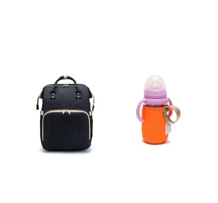 Sac à langer multifonction grande capacité – version USB rechargeable, pliable pour lit de bébé