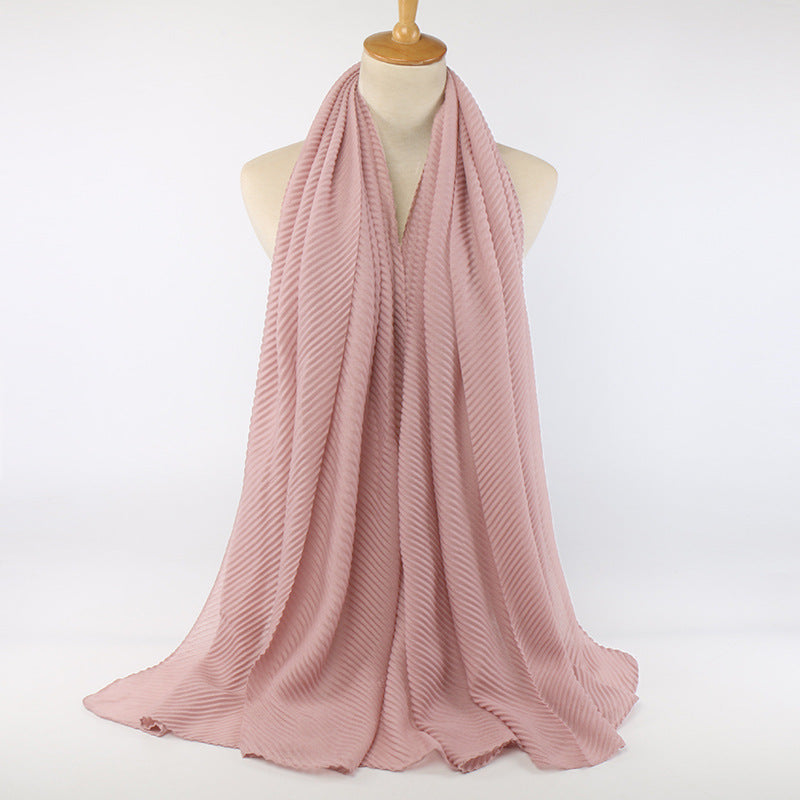Écharpe plissée en coton pour femme
