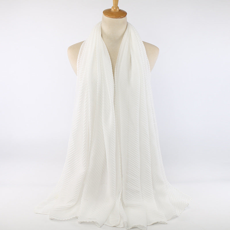 Écharpe plissée en coton pour femme