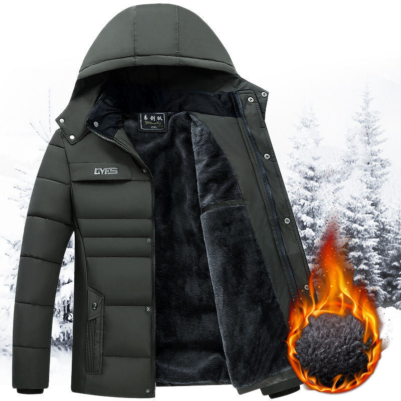 Manteau d’hiver homme – Veste matelassée en coton, style classique pour hommes d’âge moyen