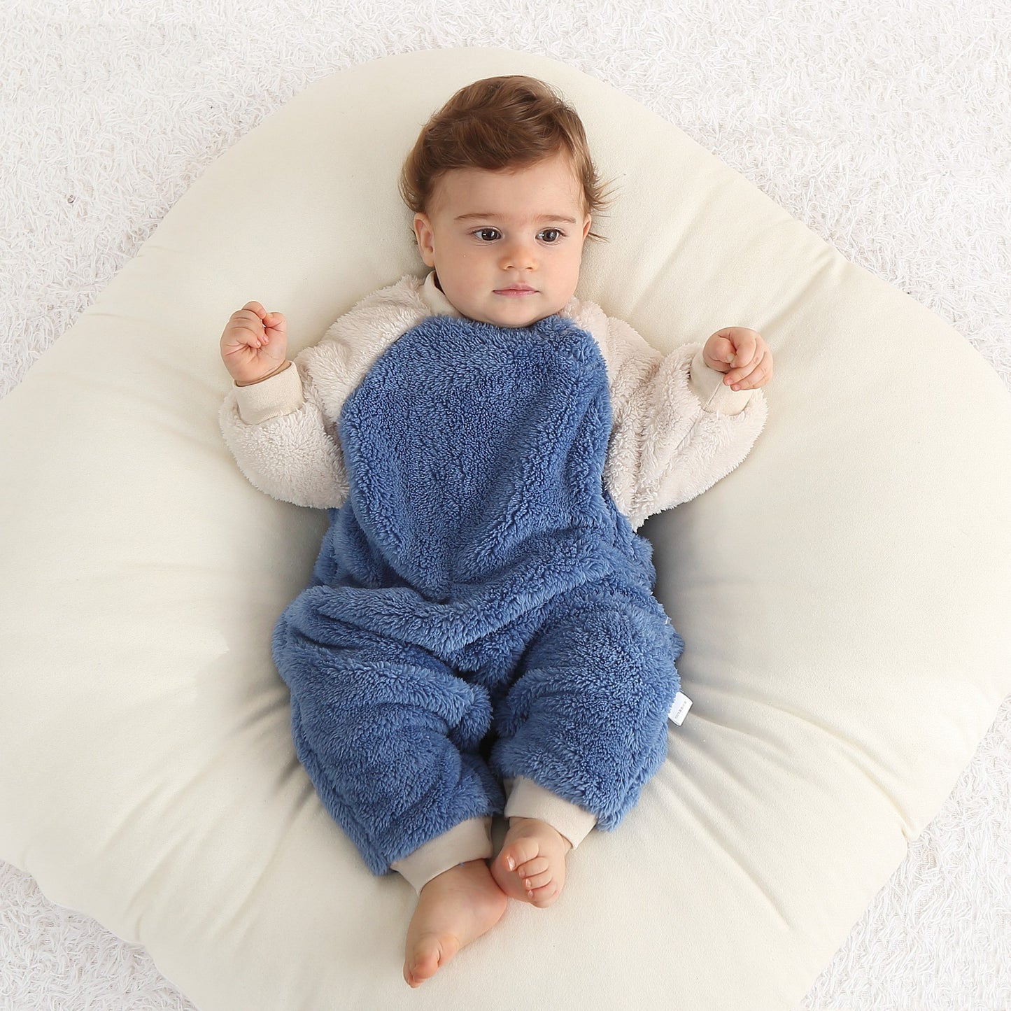 combinaison en peluche douce pour bébé- automne-hiver / Jumpsuit Autumn And Winter Fleece-lined Thick Coral Fleece Romper