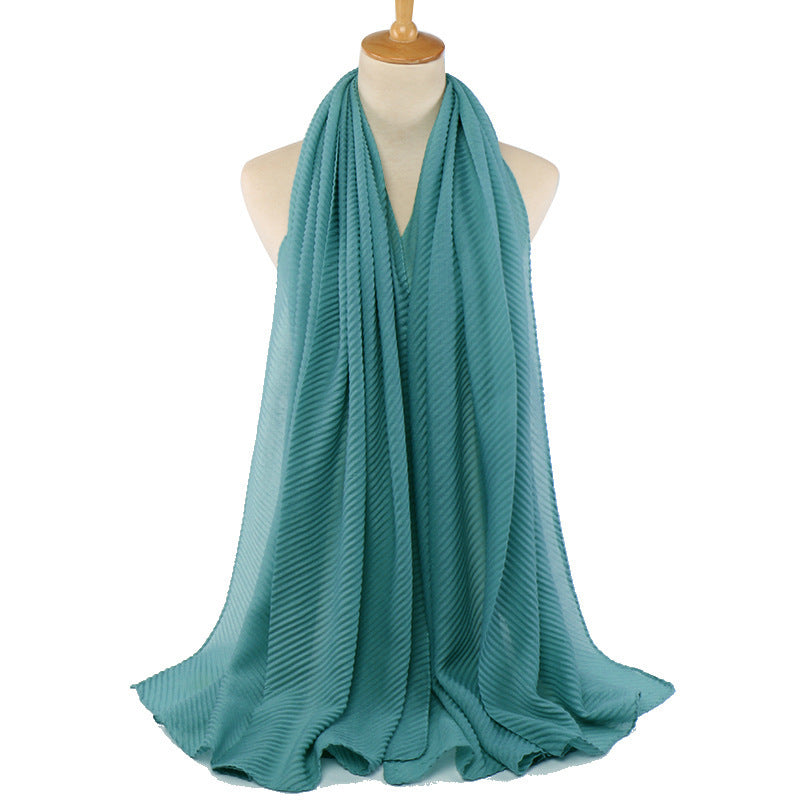 Écharpe plissée en coton pour femme