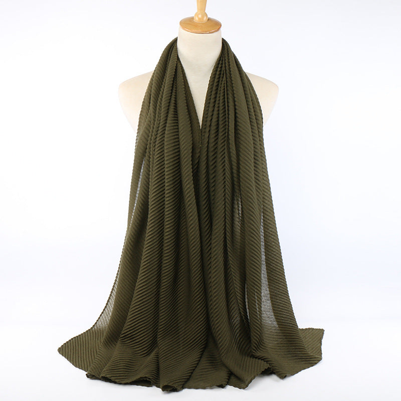 Écharpe plissée en coton pour femme