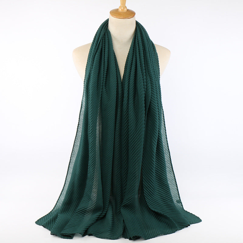 Écharpe plissée en coton pour femme