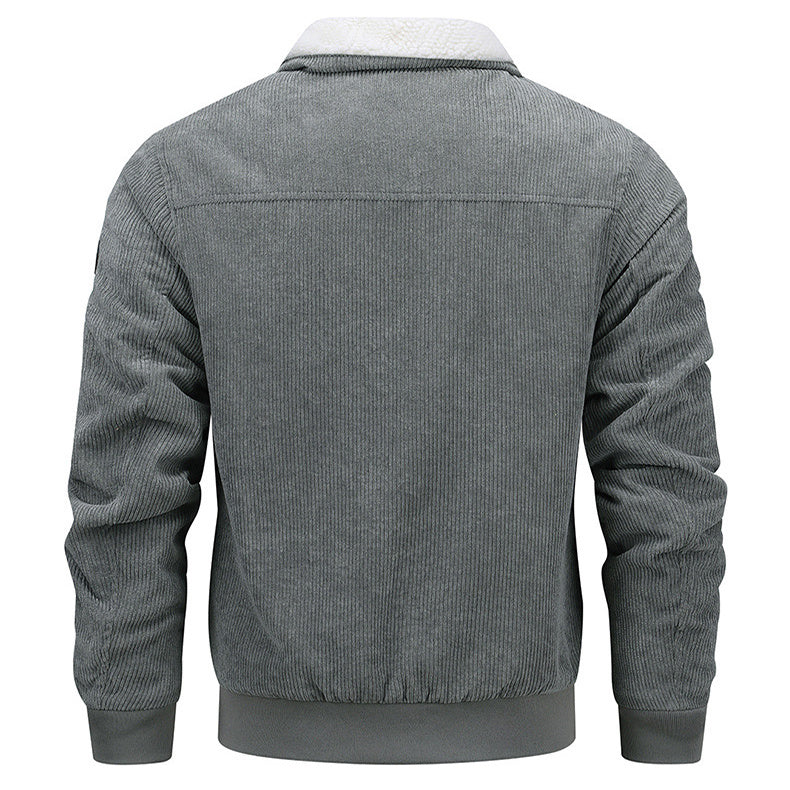Veste polaire d’hiver pour homme – Col revers avec poches, manteau chaud et épaisse