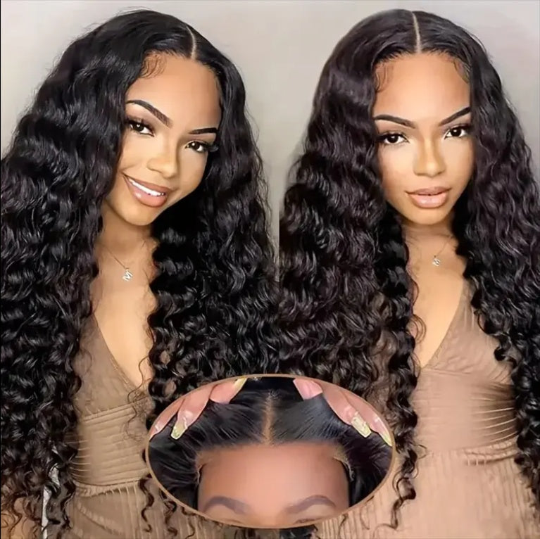 Perruque sans colle – 70 % cheveux humains – Deep Wave – 4x4 HD lace
Glueless Deep Wave Wig – 70% Human Hair – 4x4 HD Lace Frontal