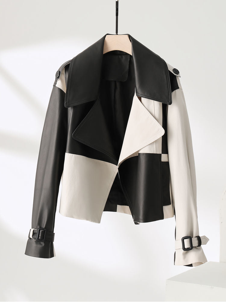 Veste en simili cuir souple – Style western ample et moderne