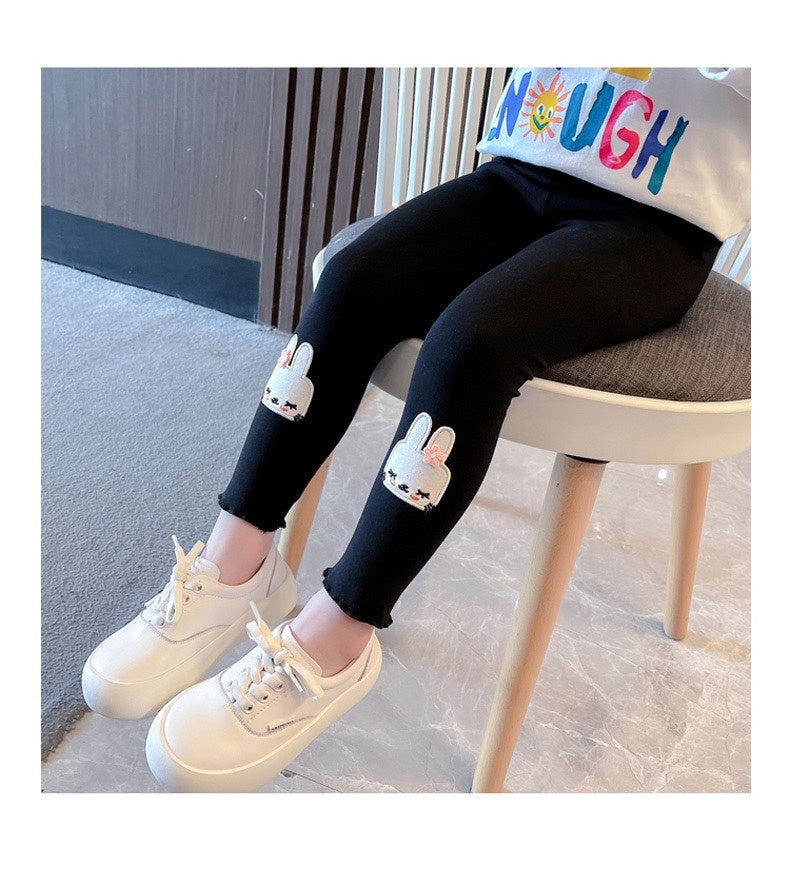 Leggings fins en pur coton pour fille – Style élégant