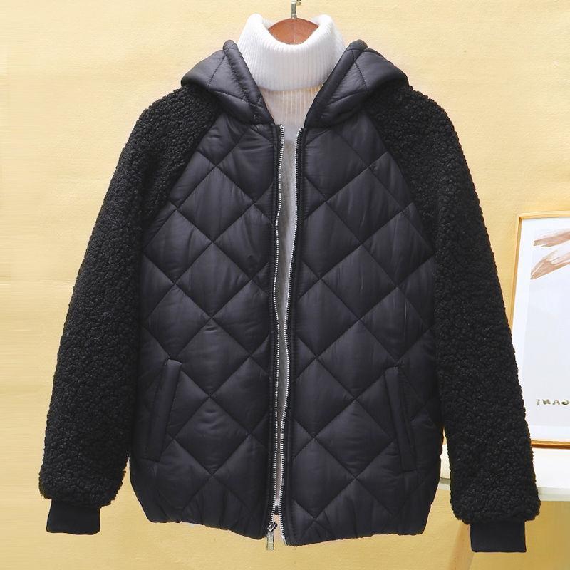 Manteau court en coton léger pour femme, manteau d'hiver