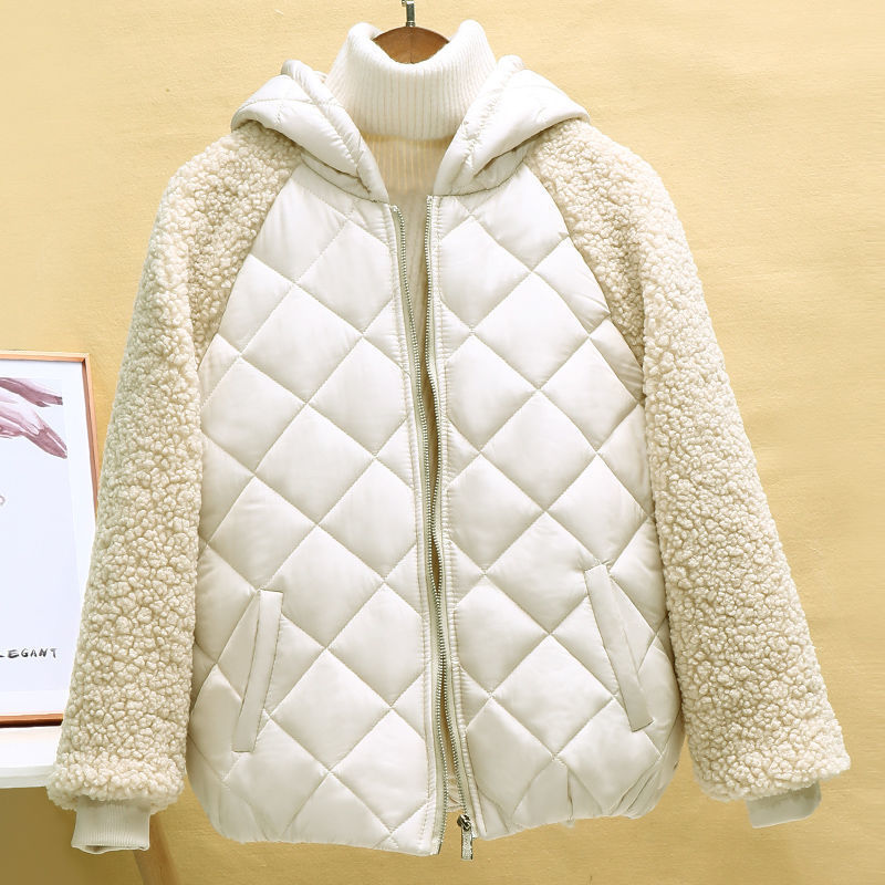 Manteau court en coton léger pour femme, manteau d'hiver
