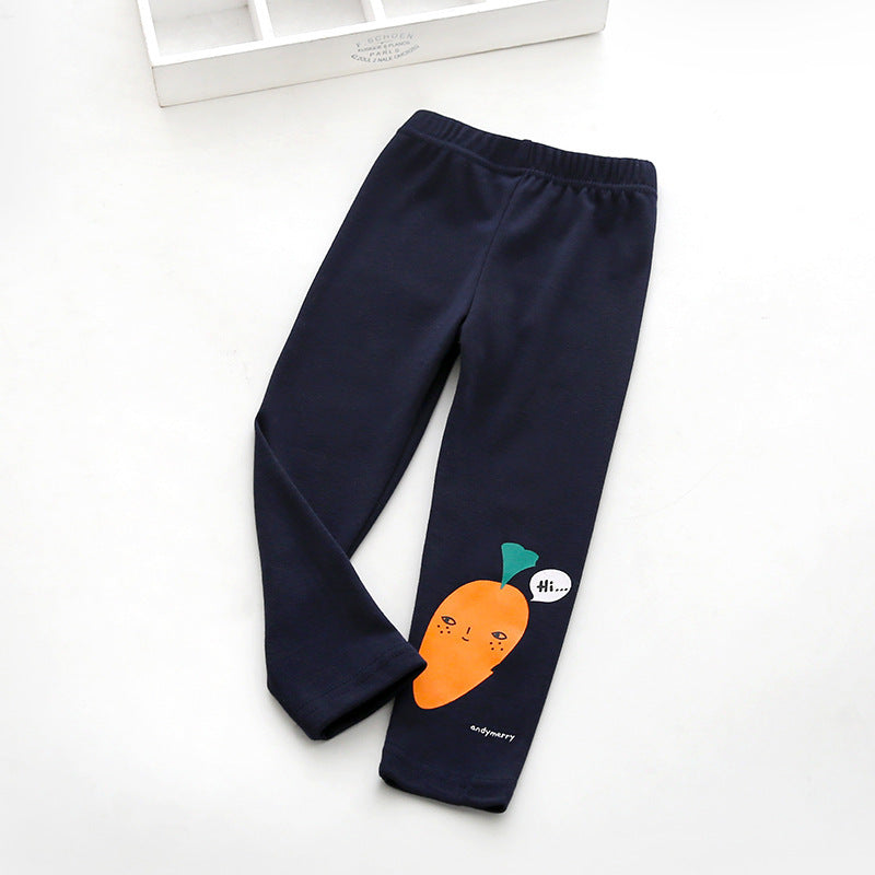Pantalon à imprimé légumes