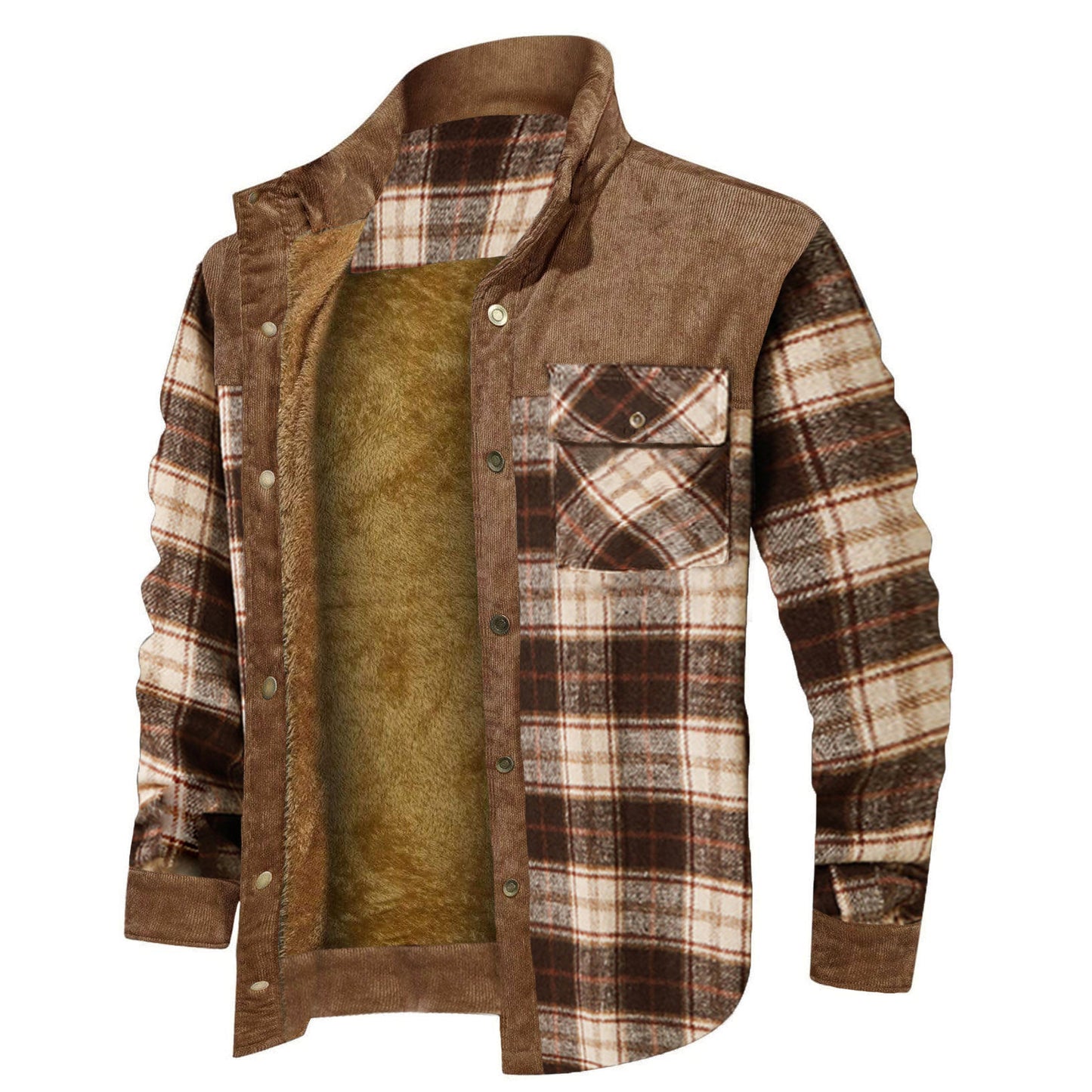 Chemise-veste épaisse à carreaux – Style décontracté