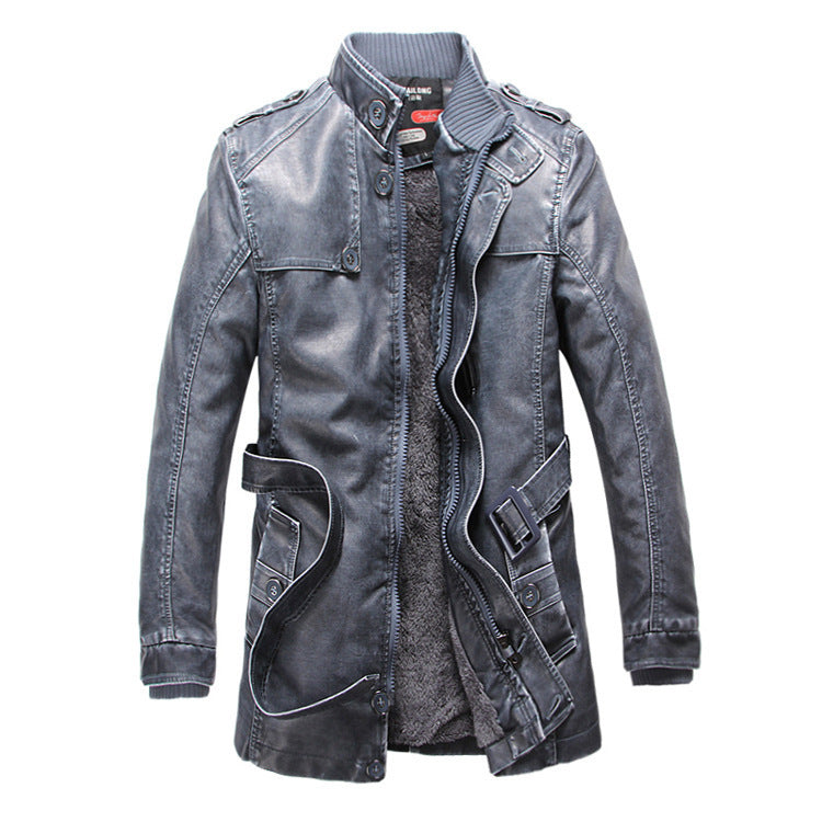 Trench Coat Long en Cuir pour Homme – Élégance Intemporelle & Style Urbain