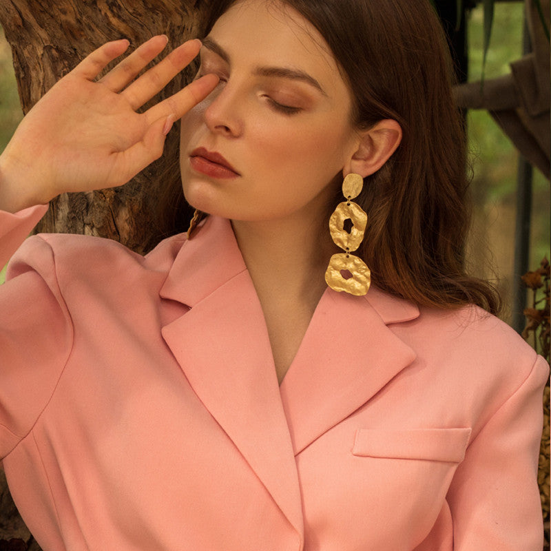 Boucles d’oreilles pendantes rétro pour femmes – bijoux géométriques tendance