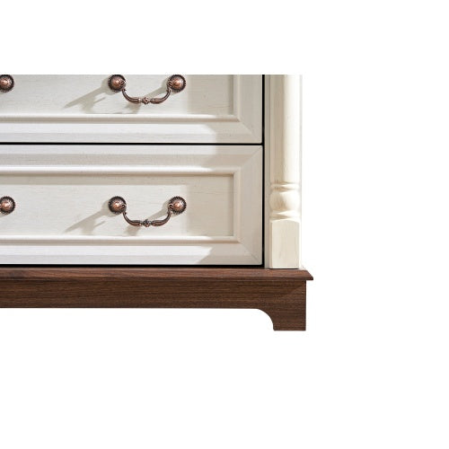 Commode 10 tiroirs en bois – Style rustique avec base et rebord