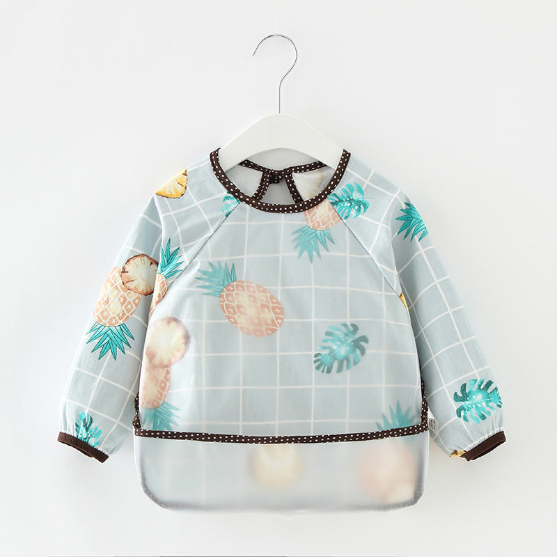 Bavoir tablier imperméable en coton pour bébé fille – Robe de repas mode