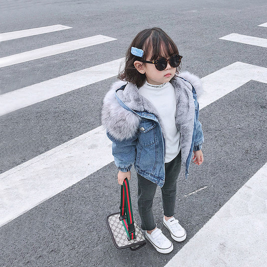 Veste en Jean Hiver Enfant – Doublure Cachemire Chaud