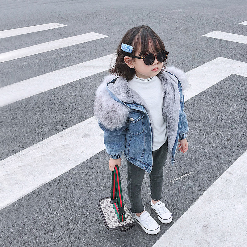 Veste en Jean Hiver Enfant – Doublure Cachemire Chaud