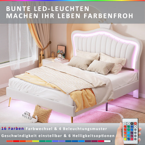 Cadre de lit double en métal et panneau de fibres