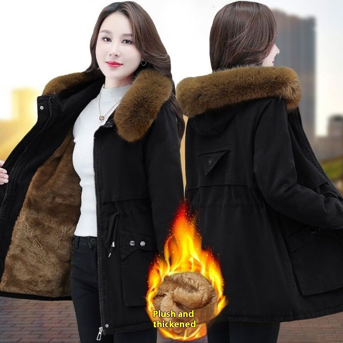 Veste courte femme hiver – Manteau ample matelassé en polaire