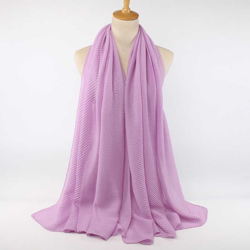 Écharpe plissée en coton pour femme